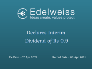 Edelweiss Financial Services Declares Interim Dividend of Rs 0.9