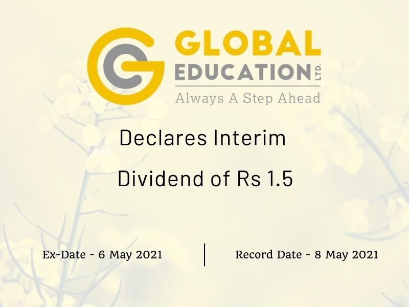 Global Education Ltd Declares Interim Dividend of Rs 1.5