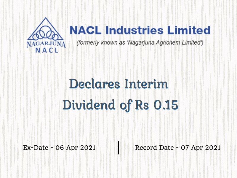 NACL Industries Ltd Declares 2nd Interim Dividend of Rs 0.15