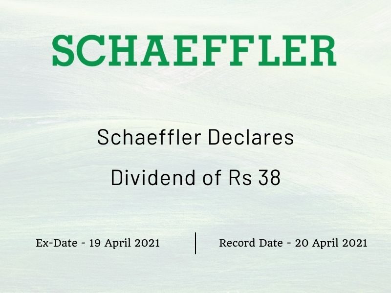 SCHAEFFLER India Ltd Declares Dividend of Rs 38