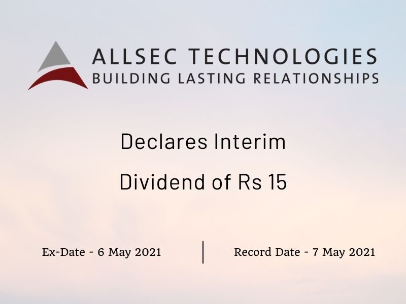 Allsec Technologies Declares Interim Dividend of Rs 15