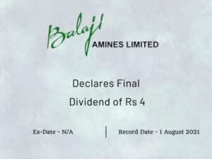 Balaji Amines Limited Declares Final Dividend of Rs 4