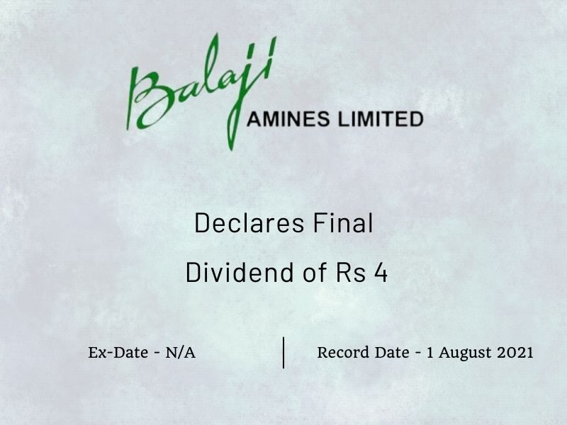 Balaji Amines Limited Declares Final Dividend of Rs 4