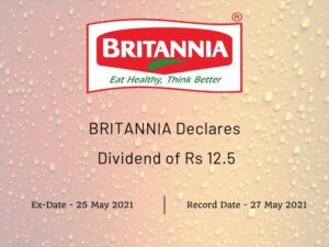 Britannia Industries Ltd Declares Dividend of Rs 12.5