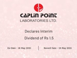 Caplin Point Laboratories Ltd Declares Interim Dividend of Rs 1.5