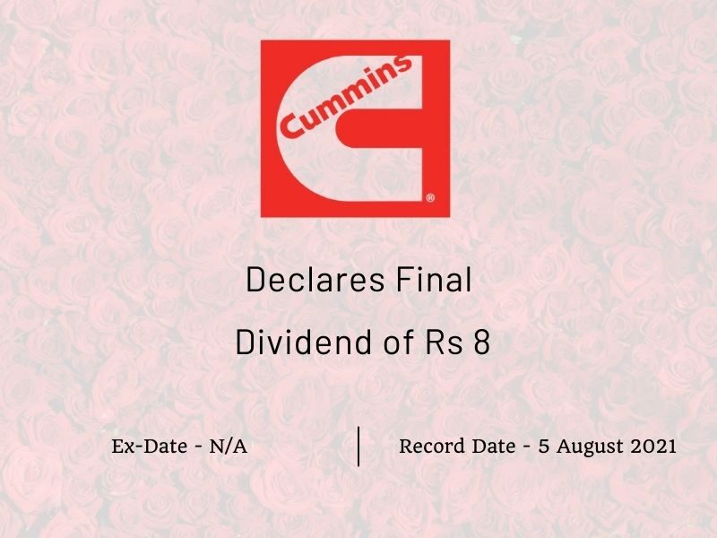 Cummins India Ltd Declares Final Dividend of Rs 8