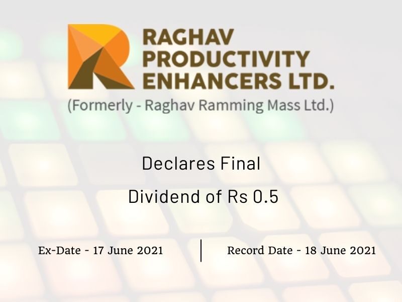 Raghav Productivity Enhancers Ltd Declares Final Dividend of Rs 0.5