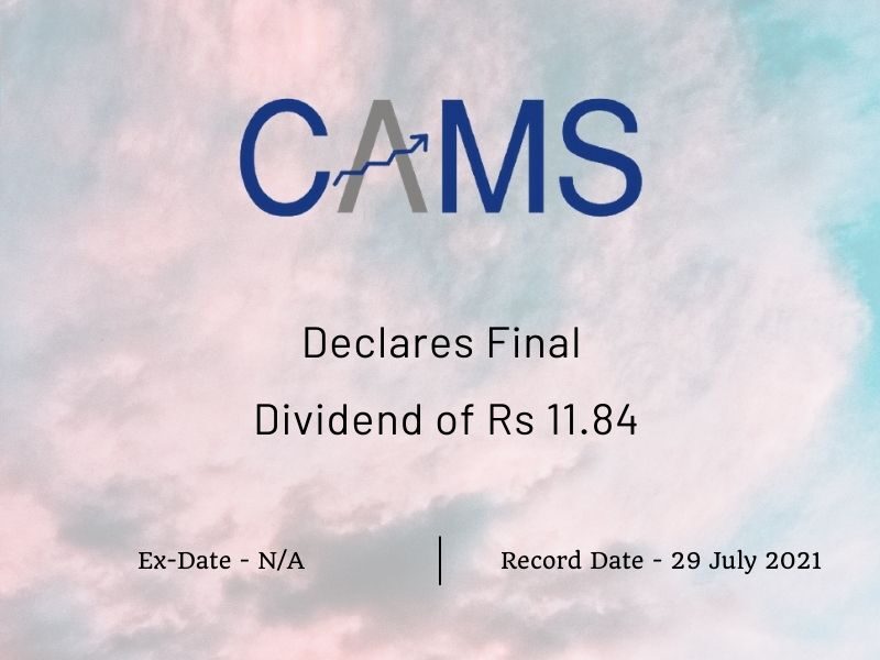 CAMS Limited Declares Final Dividend of Rs 11.84