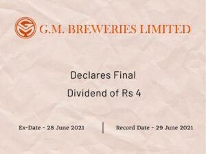 GM Breweries Ltd Declares Final Dividend of Rs 4