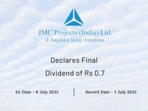 JMC Projects (India) Ltd Declares Final Dividend of Rs 0.7