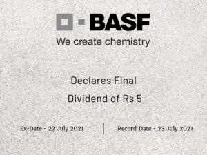 BASF India Ltd Declares Final Dividend of Rs 5