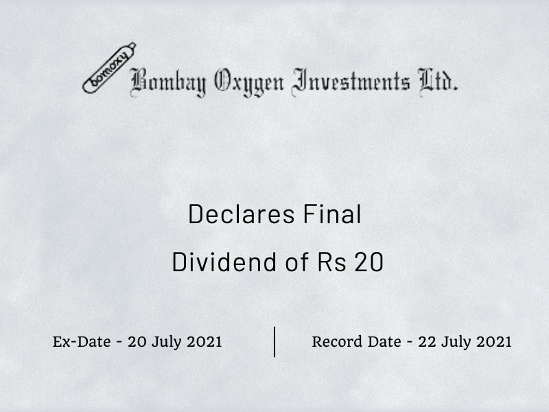 Bombay Oxygen Investments Ltd Declares Final Dividend of Rs 20