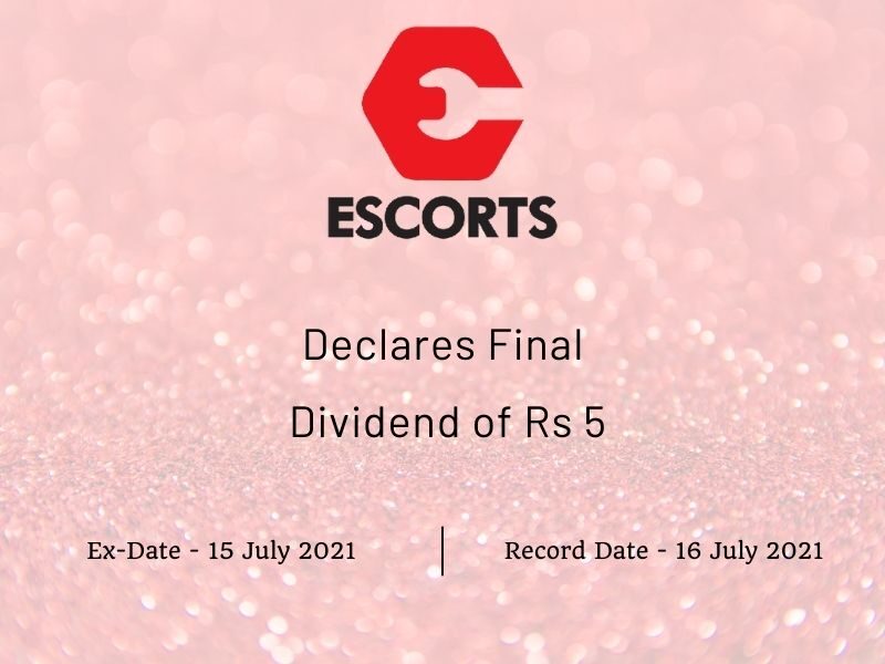 Escorts Ltd Declares Rs 5 Final Dividend (2021)