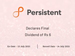 Persistent Systems Ltd Declares Rs 6 Final Dividend (2021)