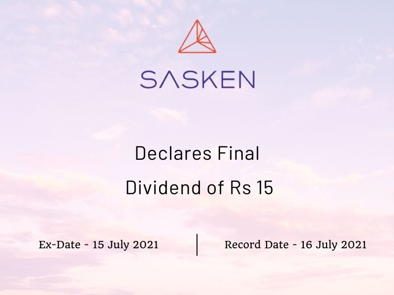 Sasken Technologies Ltd Declares Rs 15 Final Dividend (2021)