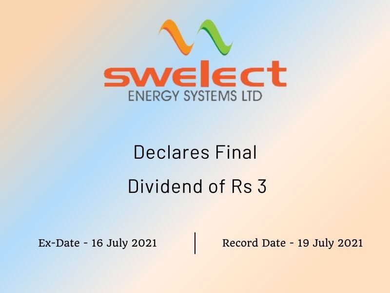 Swelect Energy Systems Ltd Declares Final Dividend of Rs 3