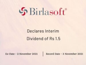 Birlasoft Ltd Declares Rs 1.5 Interim Dividend for Q2FY22