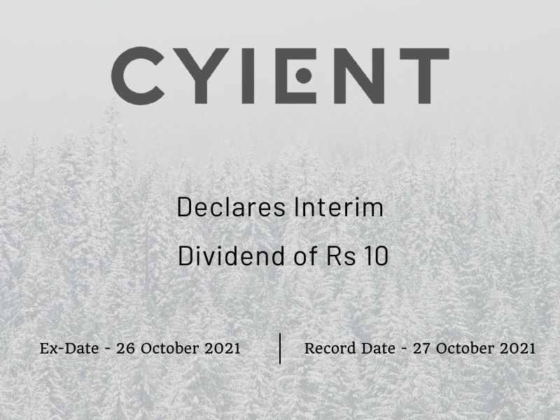 Cyient Ltd - Rs 10 Interim Dividend & Record Date (2021)