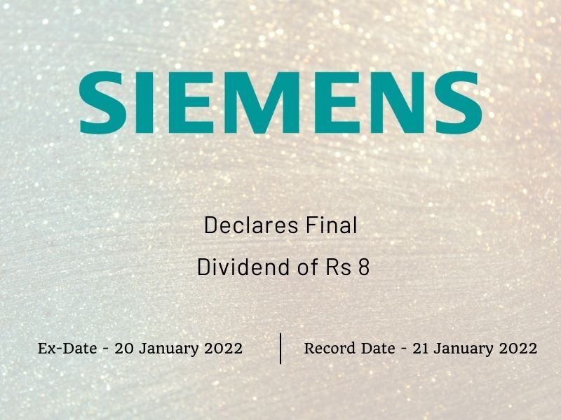 Siemens Ltd Declares Rs 8 Final Dividend